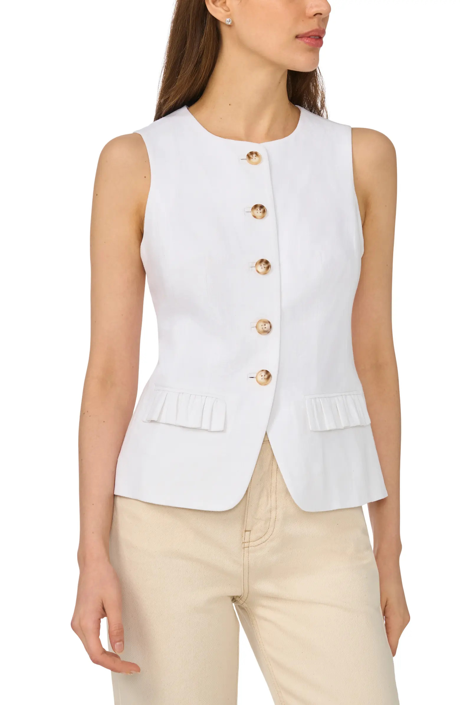 Front Button Fitted Vest | Nordstrom