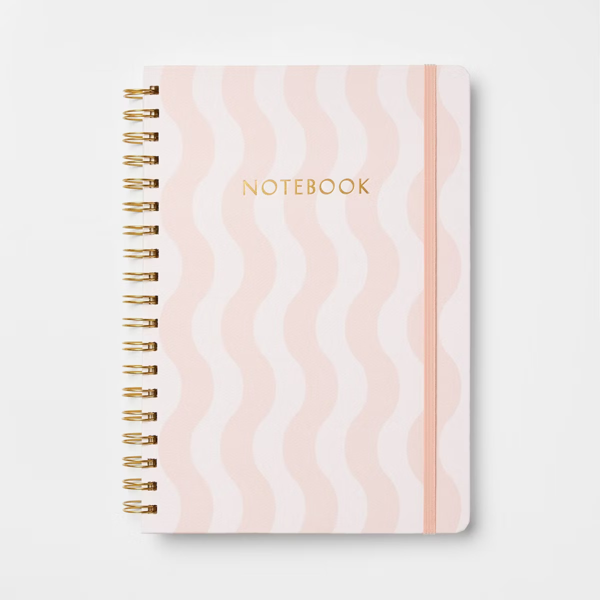 240pg Ruled Journal 10"x7.25" Pink and White Waves - Threshold™ | Target