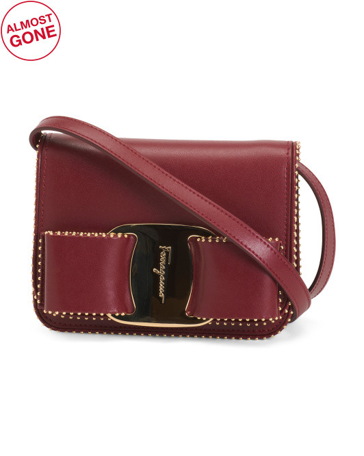 Made In Italy Leather Signature Vara Bow Mini Crossbody | TJ Maxx
