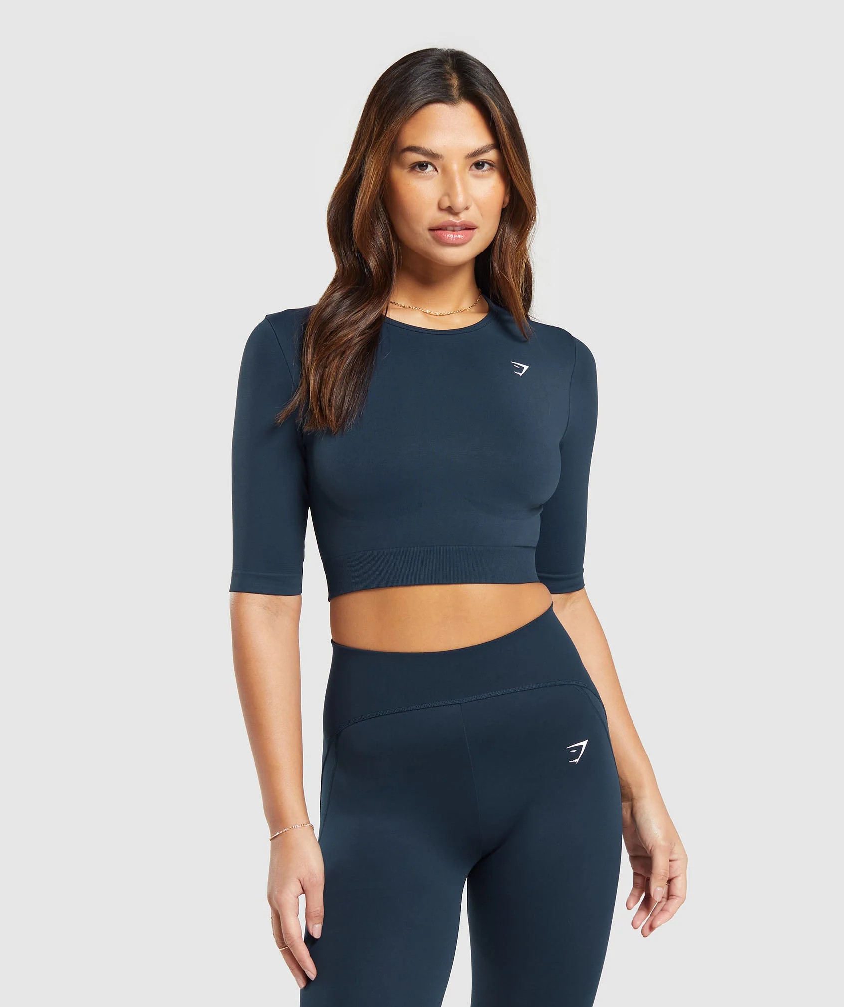 Gymshark Everyday Seamless Crop Top - Navy | Gymshark US