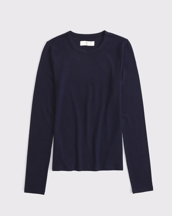 Long-Sleeve Cozy Lounge Knit Tee | Abercrombie & Fitch (US)