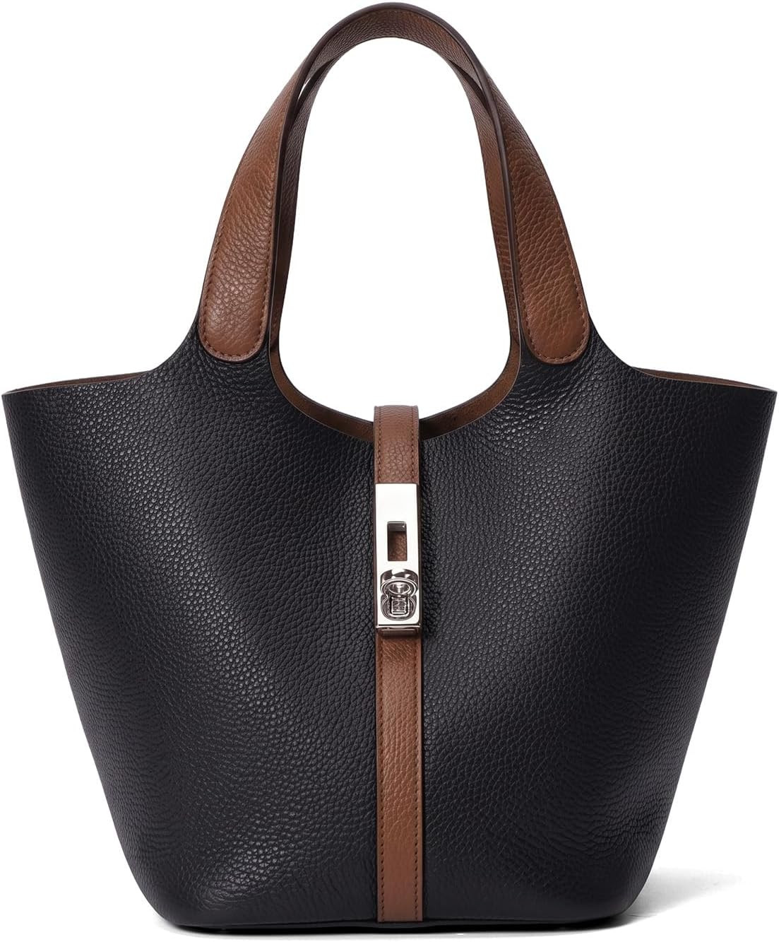 Tote Bag for Women Vegan Leather Bucket Purse for Women Top Handle Handbag Shoulder Bag with Detachable Small Purse | Amazon (US)