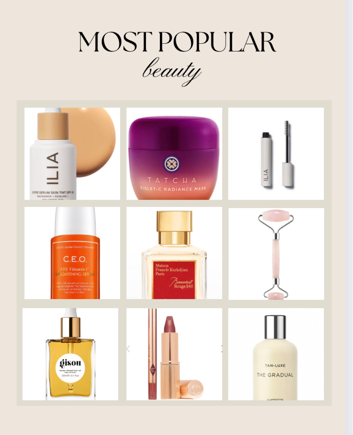 Most popular beauty