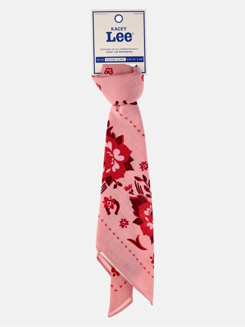Kacey Lee Small Square Scarf, Pink | Walmart (US)