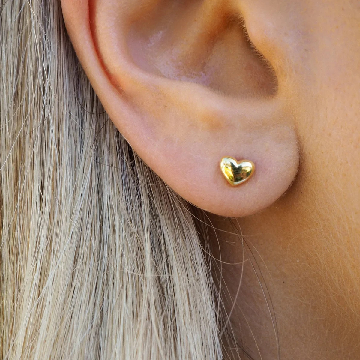 Mini Heart Studs | Gold | JacqMaria Jewelry