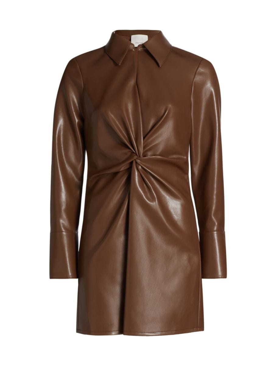 McKenna Faux Leather Twist Minidress | Saks Fifth Avenue