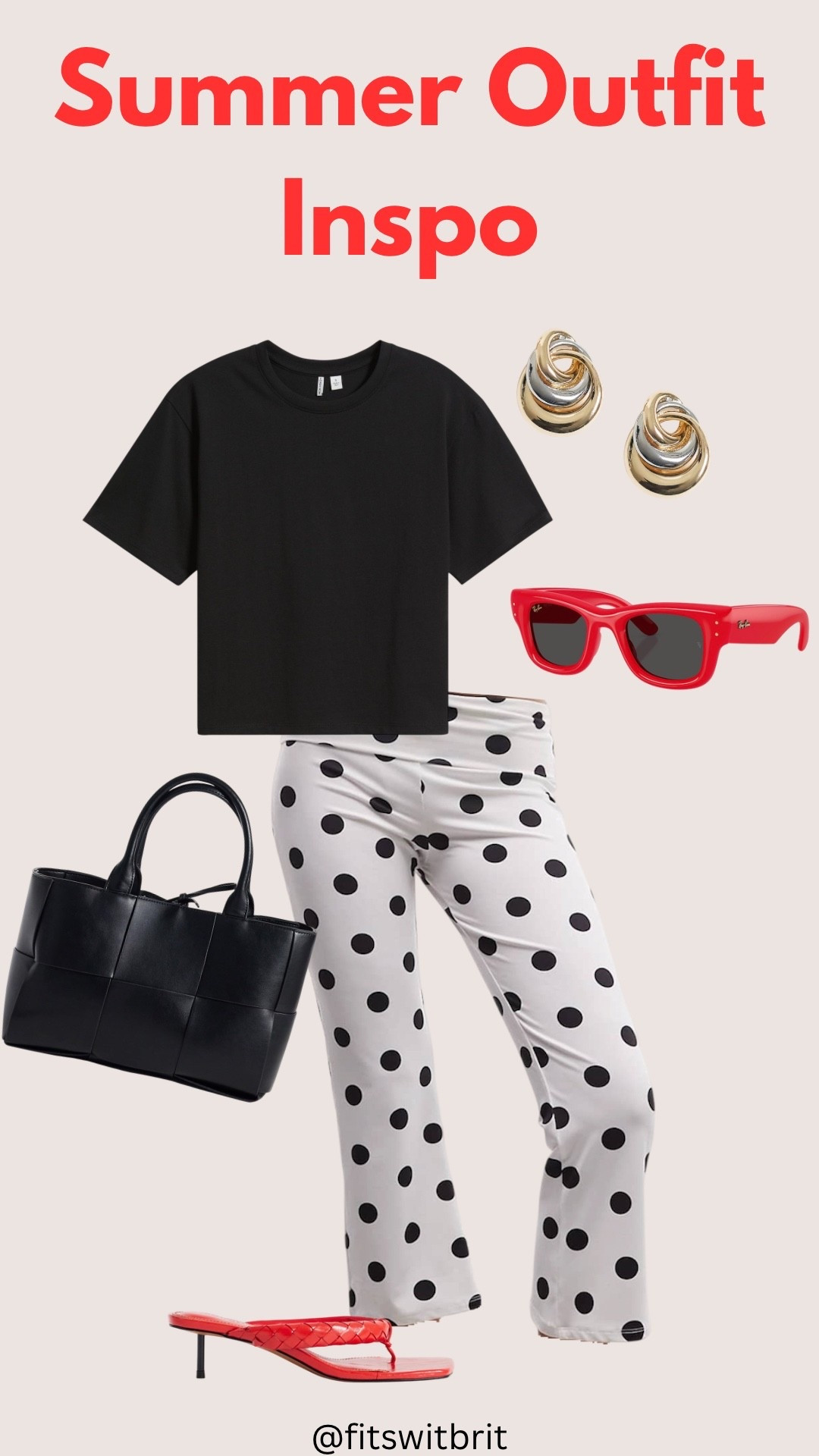 Summer Outfit Inspo. 

Pops of red, polka dot

#LTKootd
