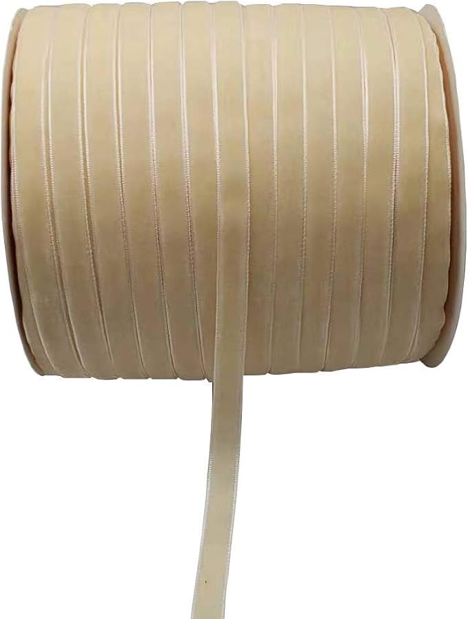 10 Yards Velvet Ribbon Spool Beige | Amazon (US)
