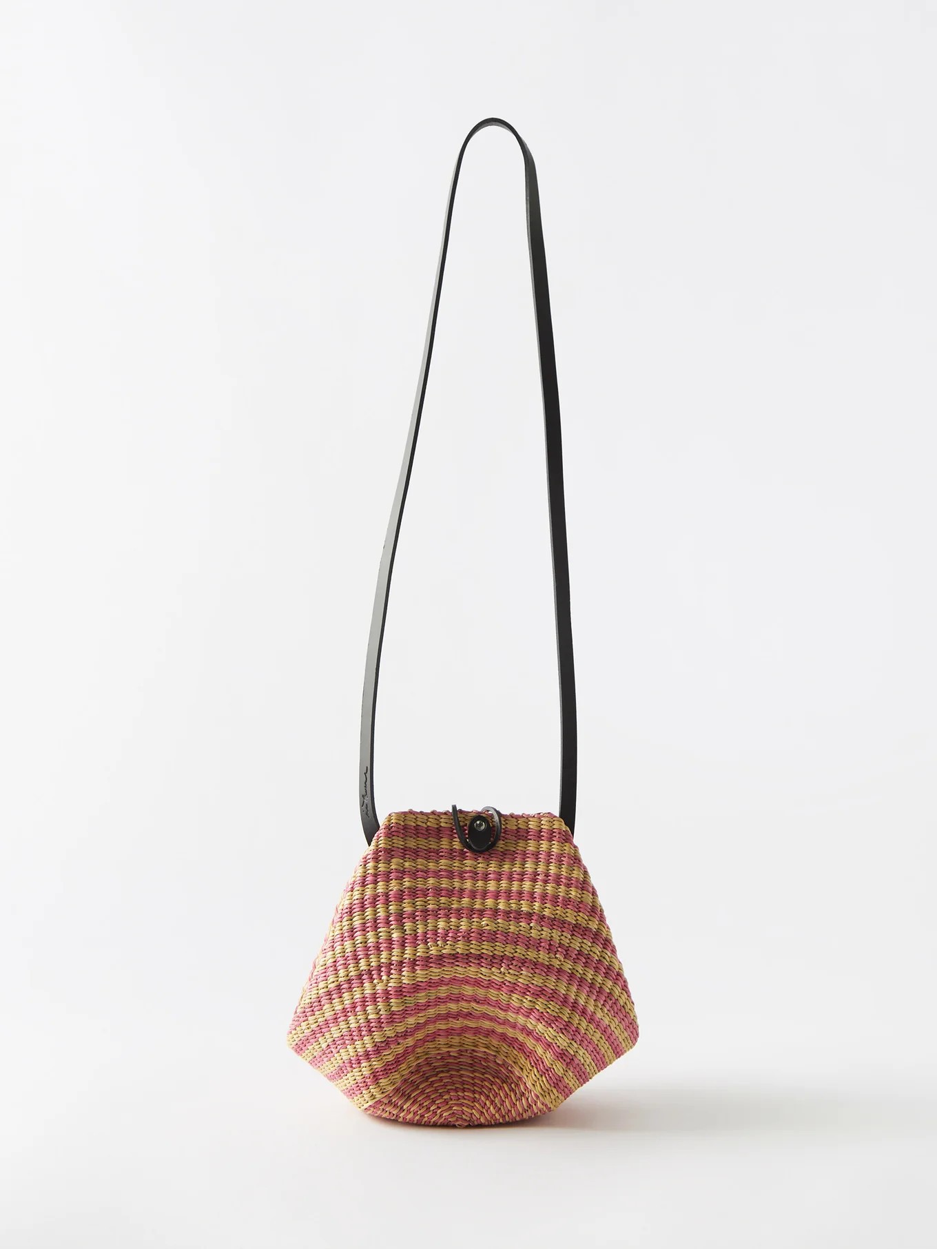 No.14 striped leather-trim basket shoulder bag | Matches (US)