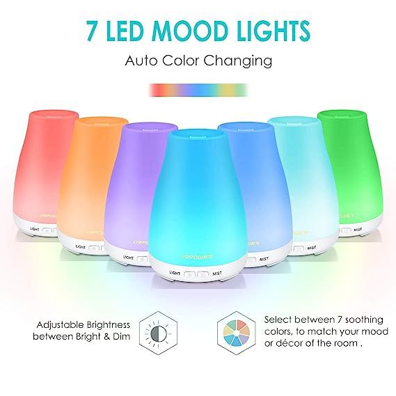 URPOWER 2nd Version Essential Oil Diffuser Aroma Essential Oil Cool Mist Humidifier with Adjustab... | Amazon (US)