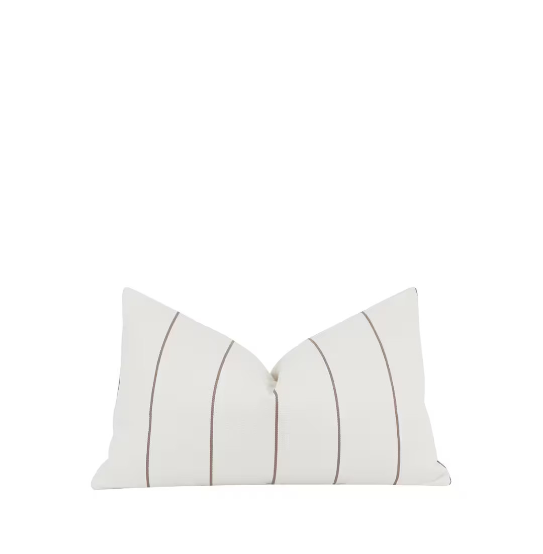 Cocoa Brown Stripe Pillow Cover, 12x18 12x20 12x24, Textured Stripe Pillow Case, Neutral Accent P... | Etsy (US)