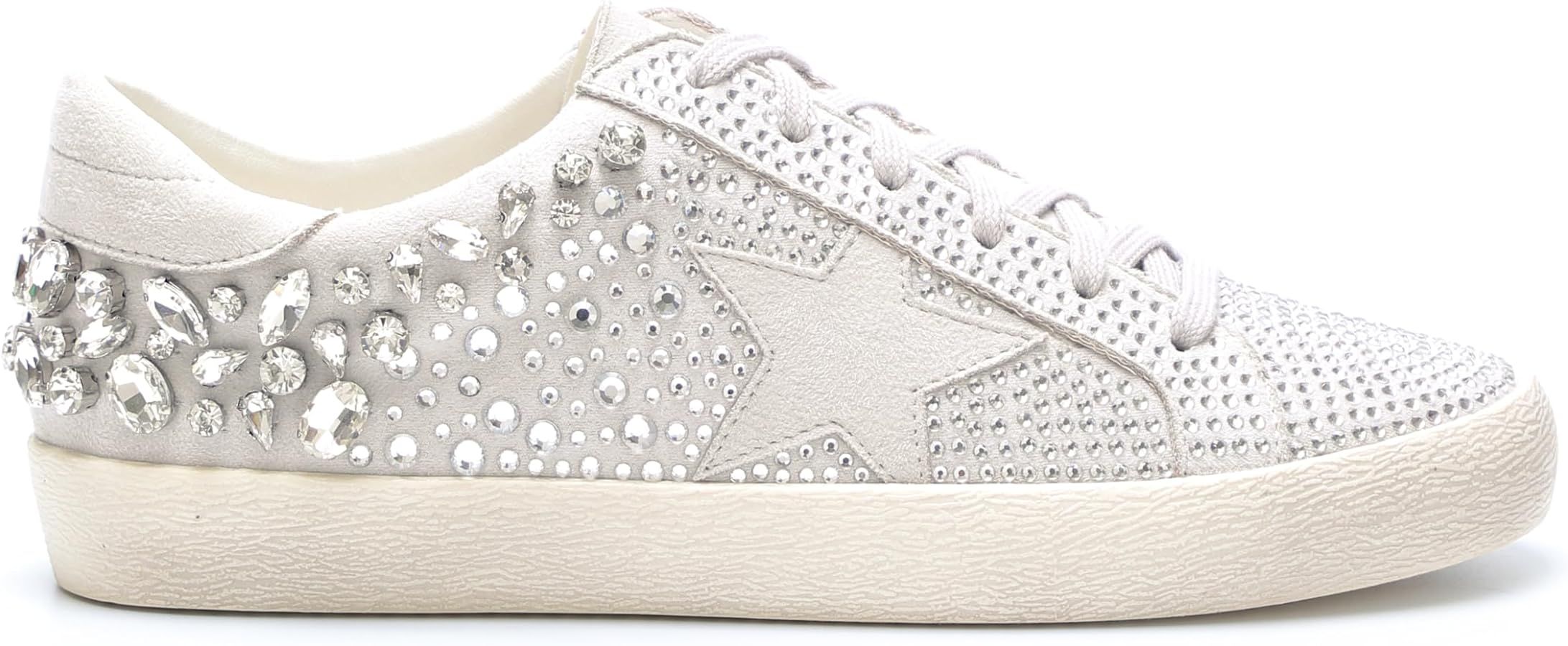 Mi.iM Goldie Rubber Sole Lace-up Rhinestone Star Sneakers | Amazon (US)