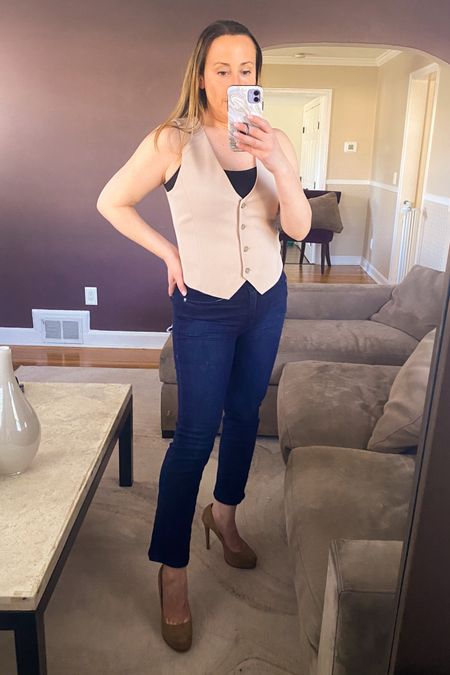 A vest is an easy way to look so cute I. Summer. This one is cute and lightweight. This neutral color goes with everything  

#LTKWorkwear #LTKFindsUnder100 #LTKStyleTip