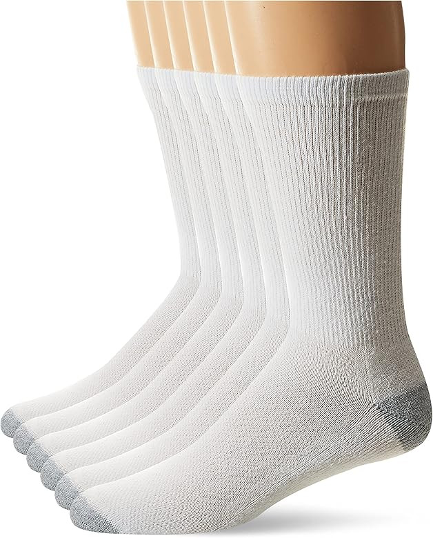Hanes Men's 6-Pack FreshIQ Odor Control X-Temp Comfort Cool Crew Socks | Amazon (US)