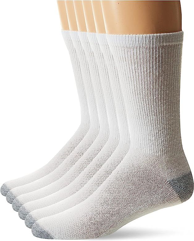 Hanes Men's 6-Pack FreshIQ Odor Control X-Temp Comfort Cool Crew Socks | Amazon (US)