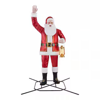 Home Accents Holiday 8 ft. Holiday Traditions Giant -Sized LED Towering Santa Holiday Yard Decora... | The Home Depot