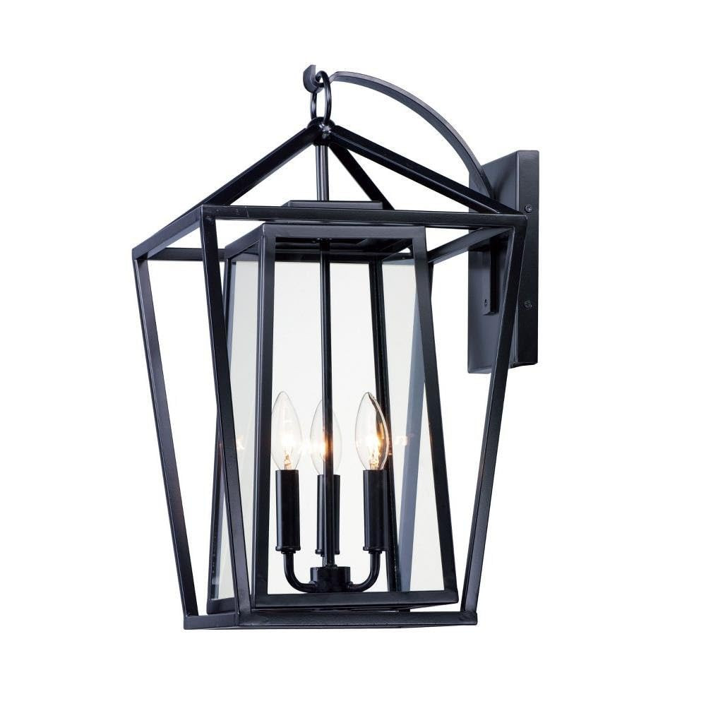 Maxim Artisan 3 Light Candle Style Outdoor Wall Lantern with Black Finish | Amazon (US)
