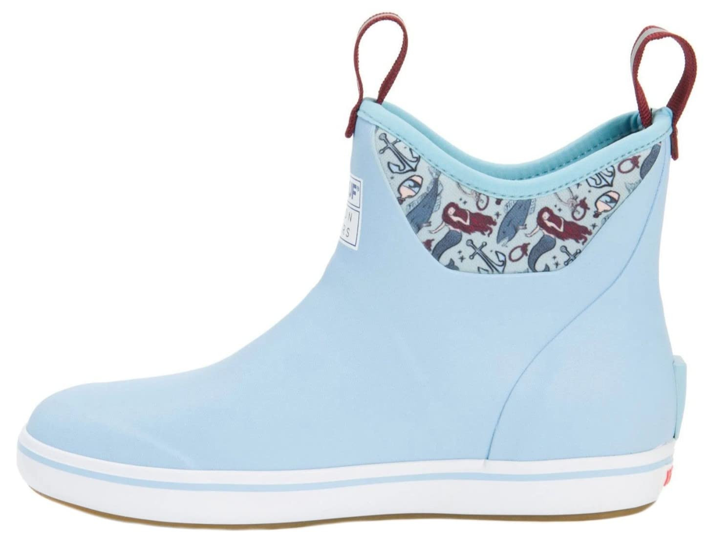 Xtratuf Women's 6 Inch Salmon Sisters Ankle Deck Boot, Light Blue/Mermaid Life, Size 8 | Amazon (US)