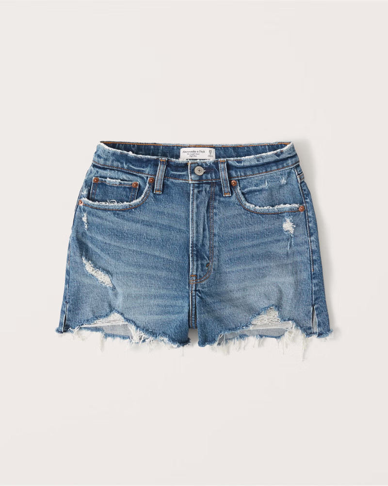Curve Love 90s High Rise Cutoff Shorts | Abercrombie & Fitch (US)