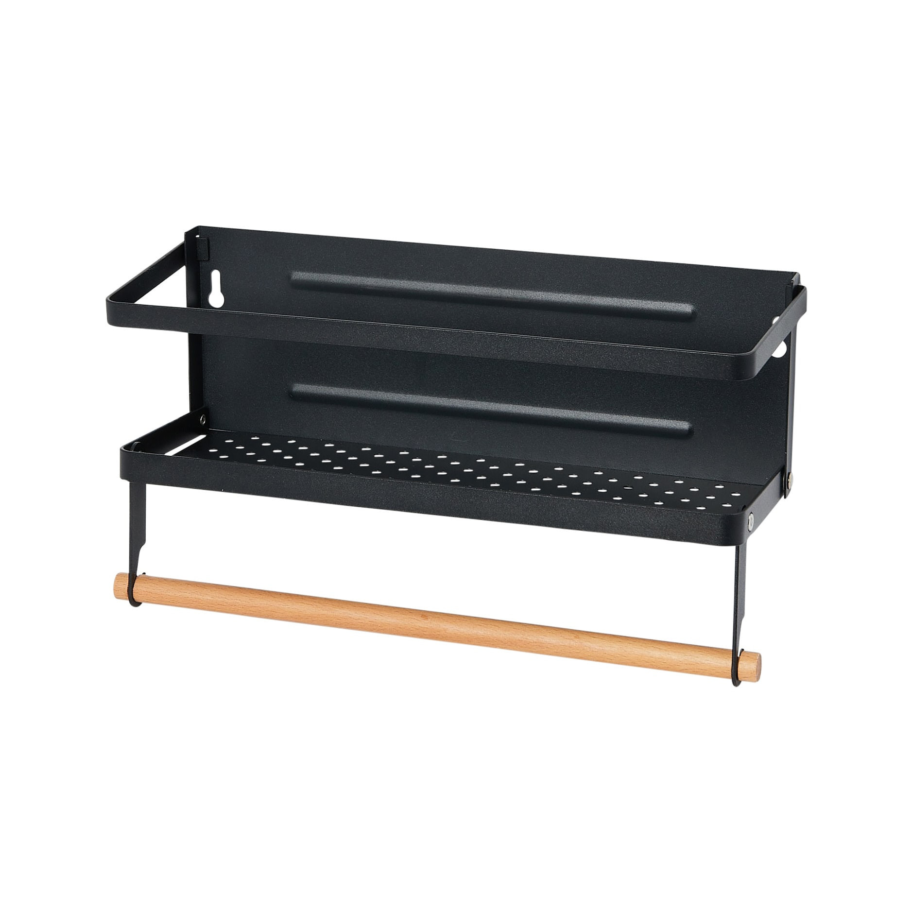 Household Essentials Metal Magnetic Spice Rack with Paper Towel Holder Black Stainless Steel | HE1011 | Lowe's