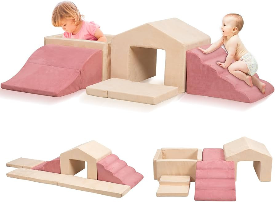 Foam Climbing Toys for Toddlers, 6PCS Climb and Crawl Activity Playset, 5 in 1 Soft Crawling Clim... | Amazon (US)