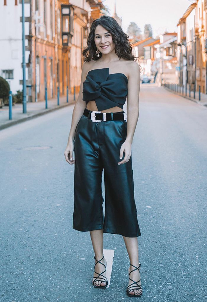 Sweet Knot Bustier Top in Black | Chicwish