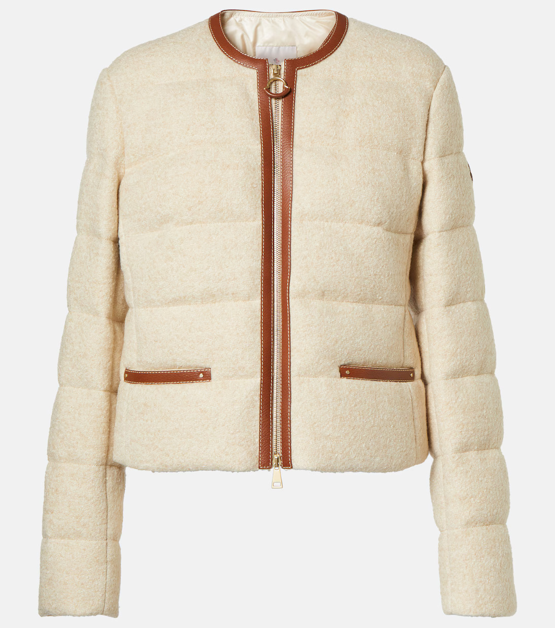 Serinde leather-trimmed down jacket | Mytheresa (US/CA)