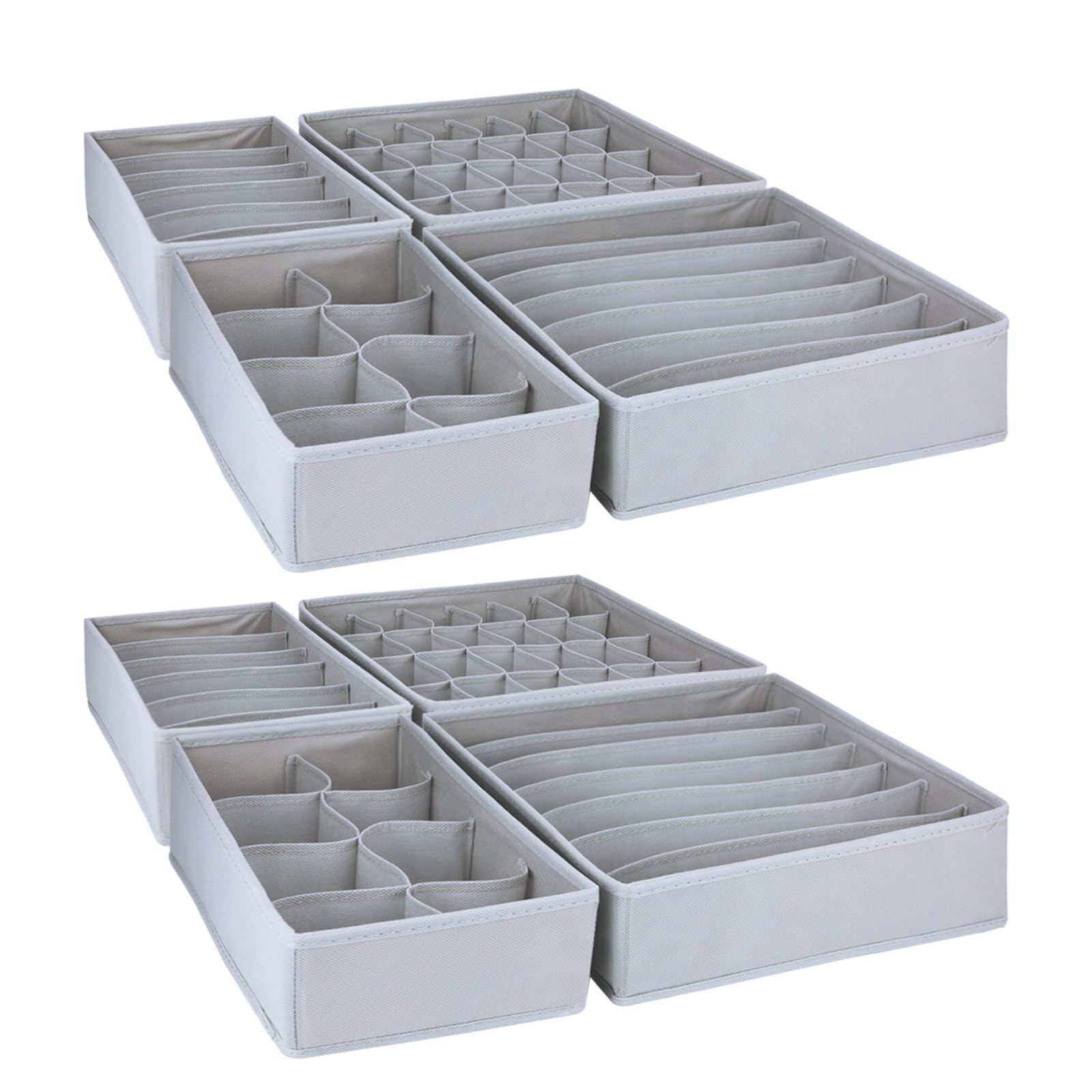 8 Pack Foldable Drawer Organizer - Light Gray Fabric Bins for Clothes, Underwear, Socks & More | Amazon (US)