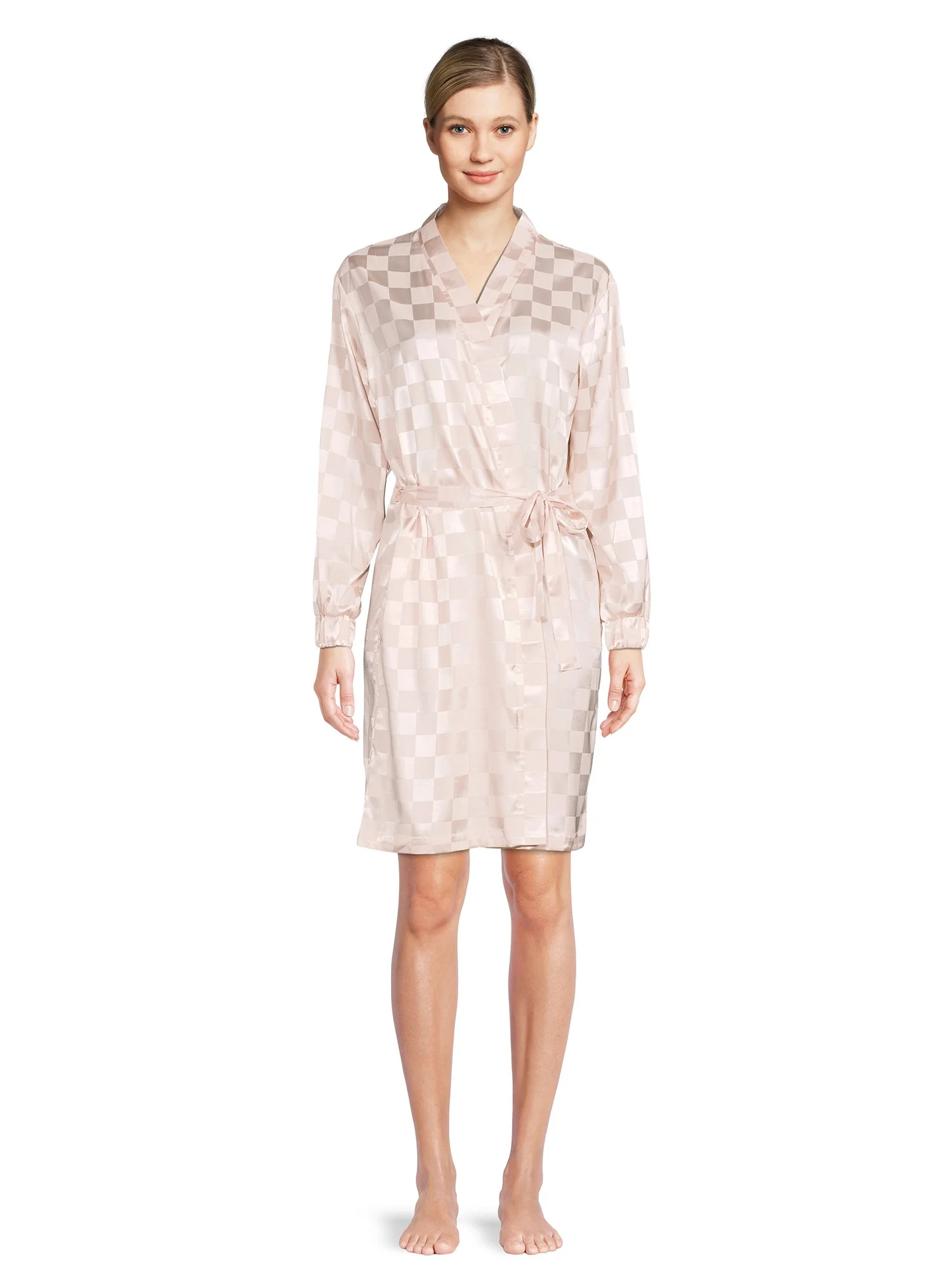 Lissome Women's and Women's Plus Satin Checkered Robe | Walmart (US)
