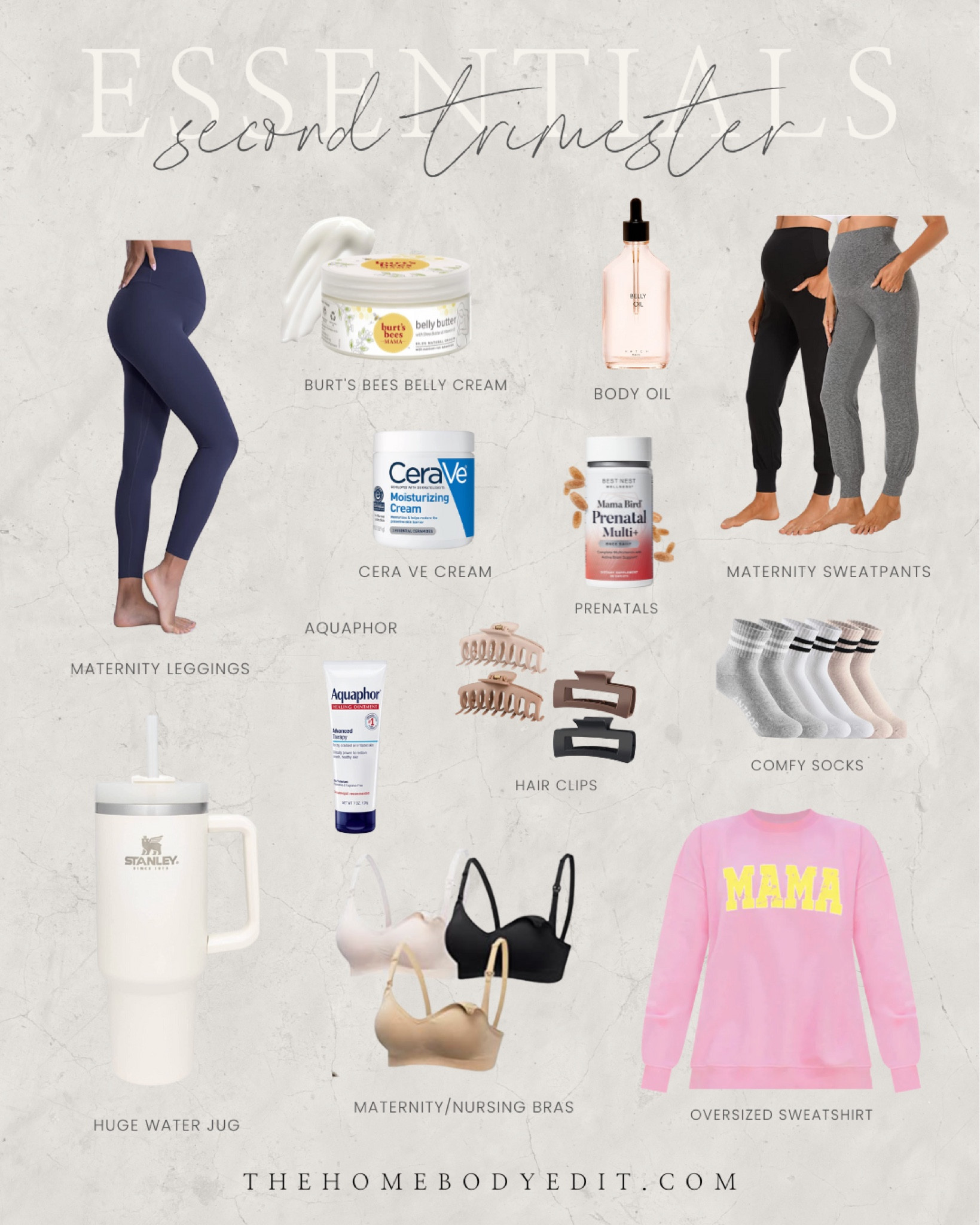Second trimester pregnancy essentials! #pregnancy #trimester #secondtrimester #maternity #babybump

#LTKbaby #LTKbump #LTKbeauty