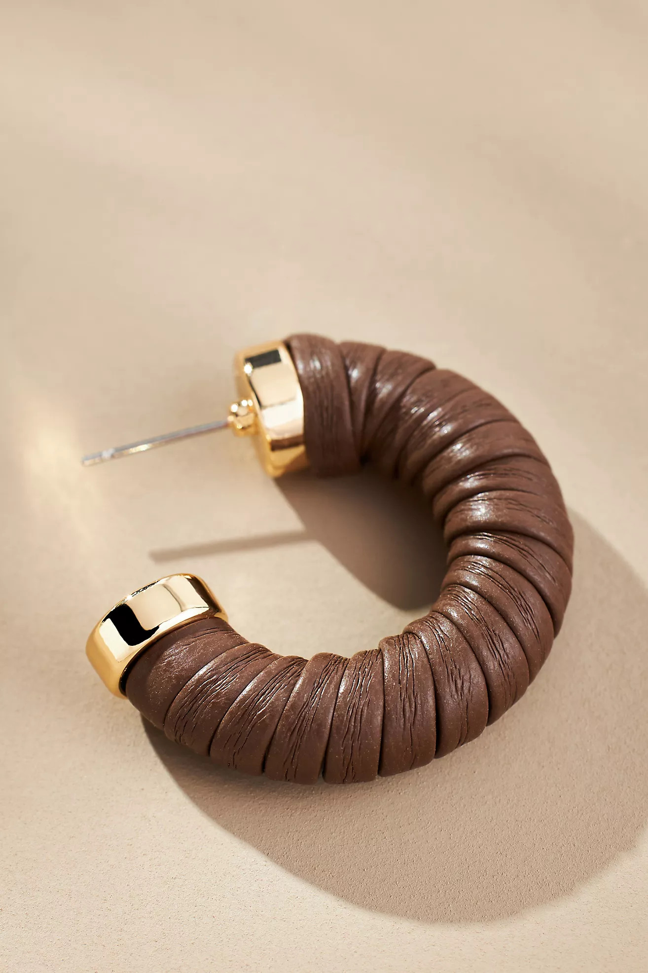Faux-Leather Wrapped Hoop Earrings | Anthropologie (US)