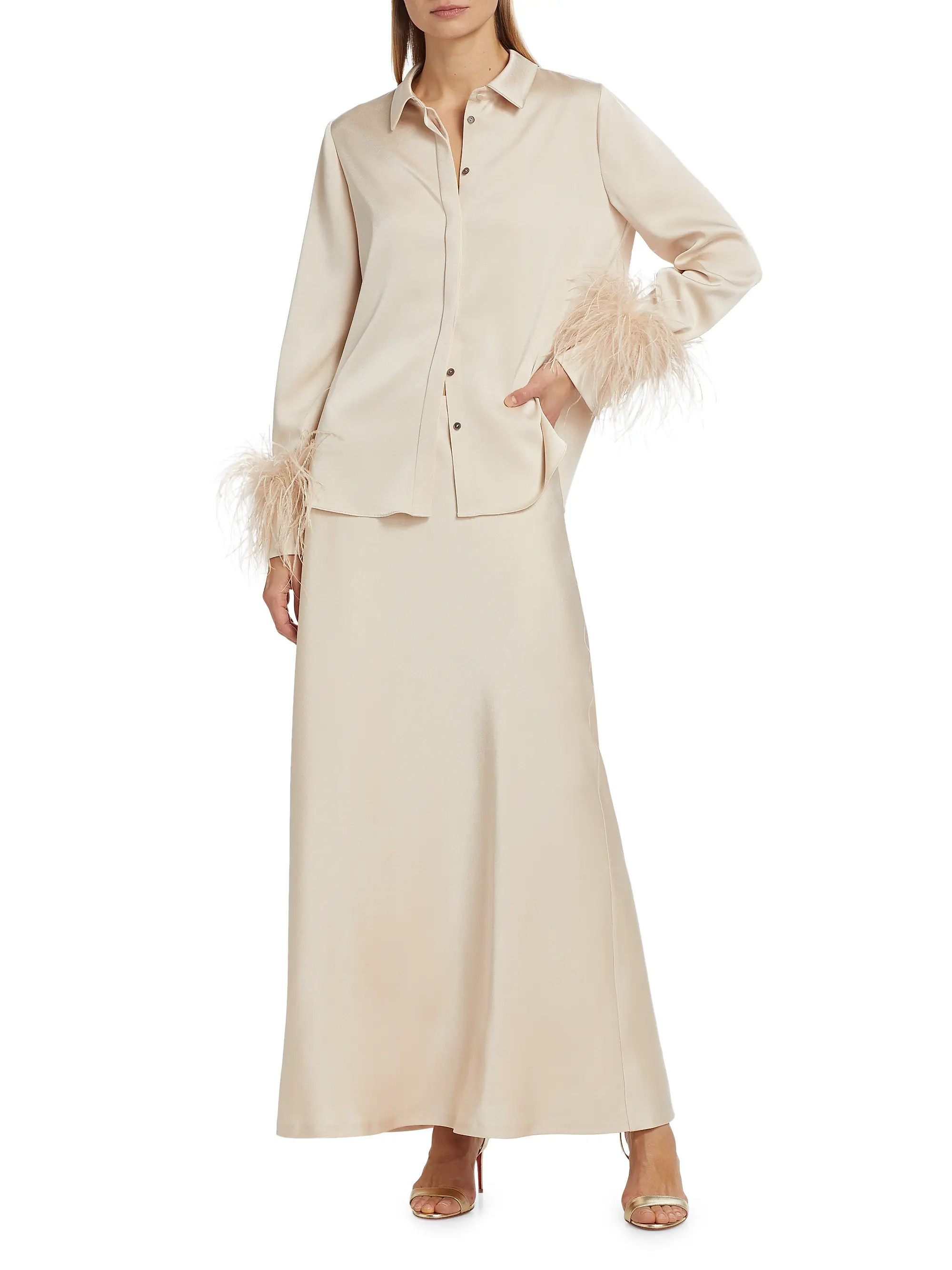 Murphy Feather-Trim Blouse | Saks Fifth Avenue