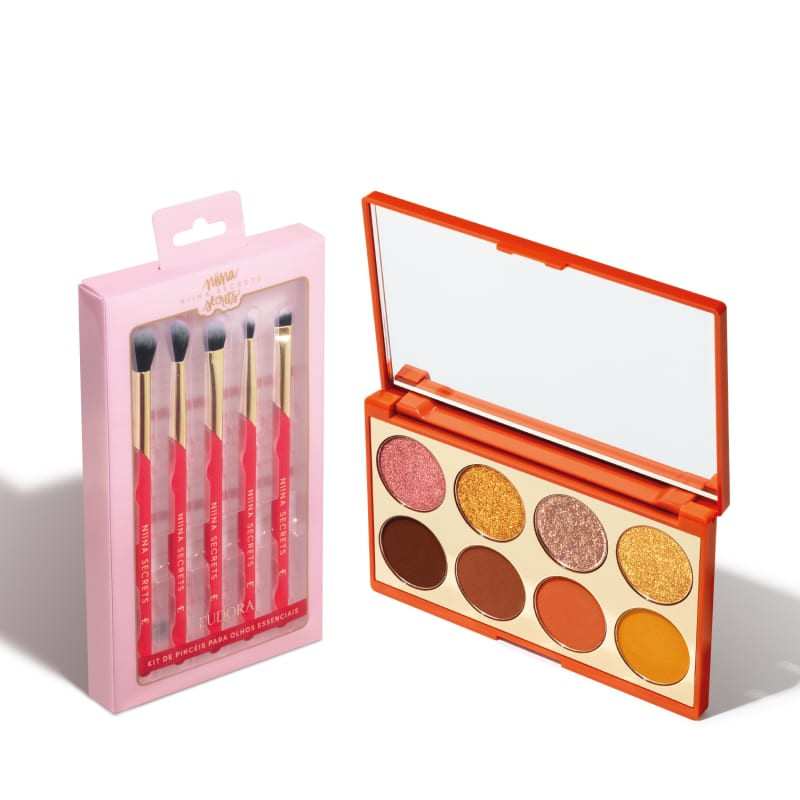 Combo Niina Secrets: Palette De Sombras Orange 5,6g + Kit de Pincéis para Olhos Essenciais | Eud... | Eudora (BR)
