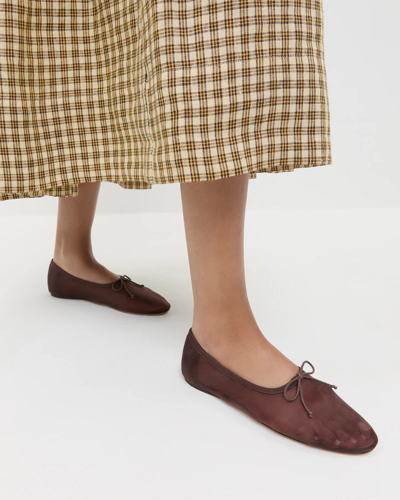 Landon Chocolate Mesh Ballet Flat | Loeffler Randall