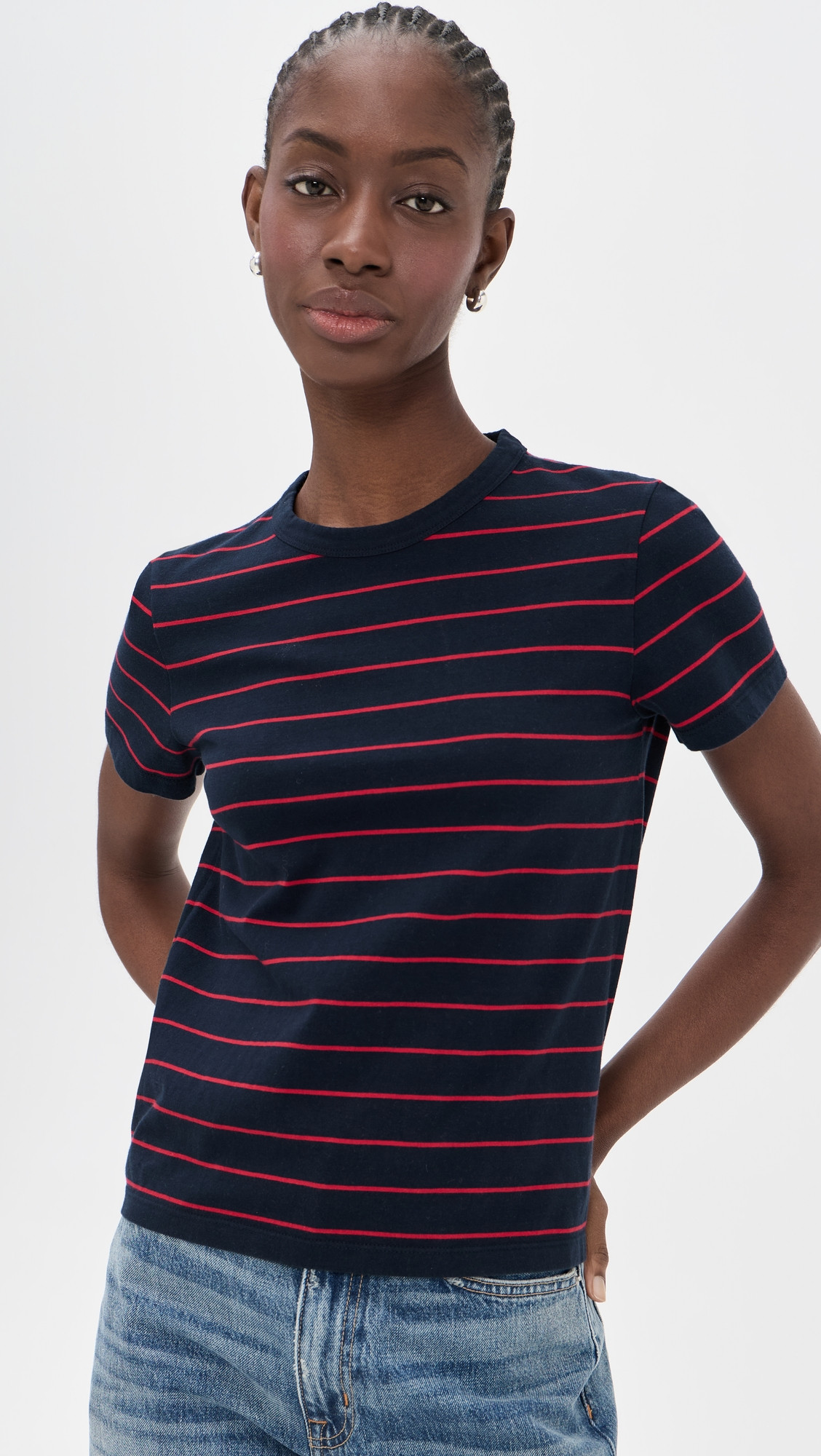 Madewell Perfect Crewneck T-Shirt Classic Navy M | Shopbop