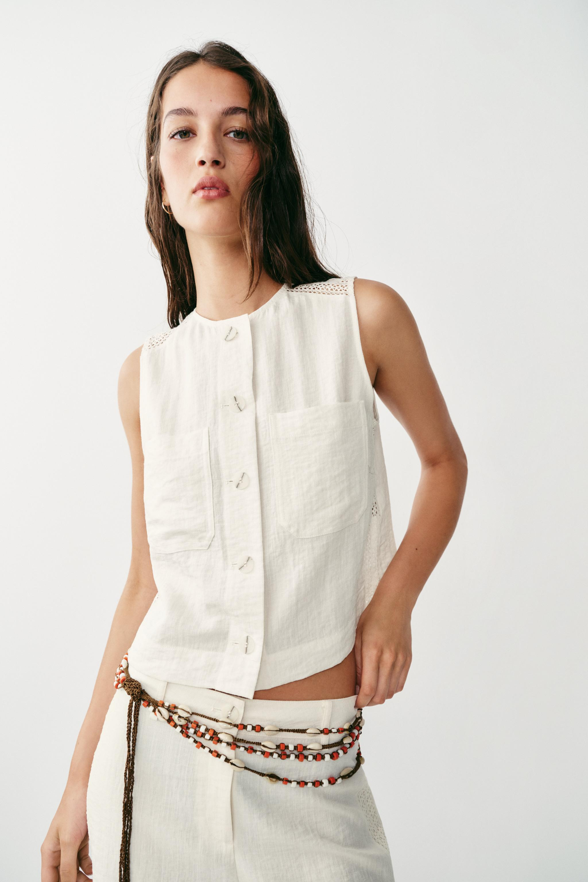 LACE INSERT TOP | Zara US