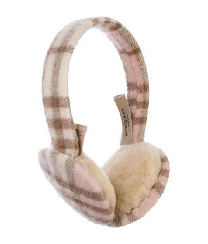 Burberry Nova Check Cashmere Earmuffs Pink Burberry Nova Check Cashmere Earmuffs | The RealReal