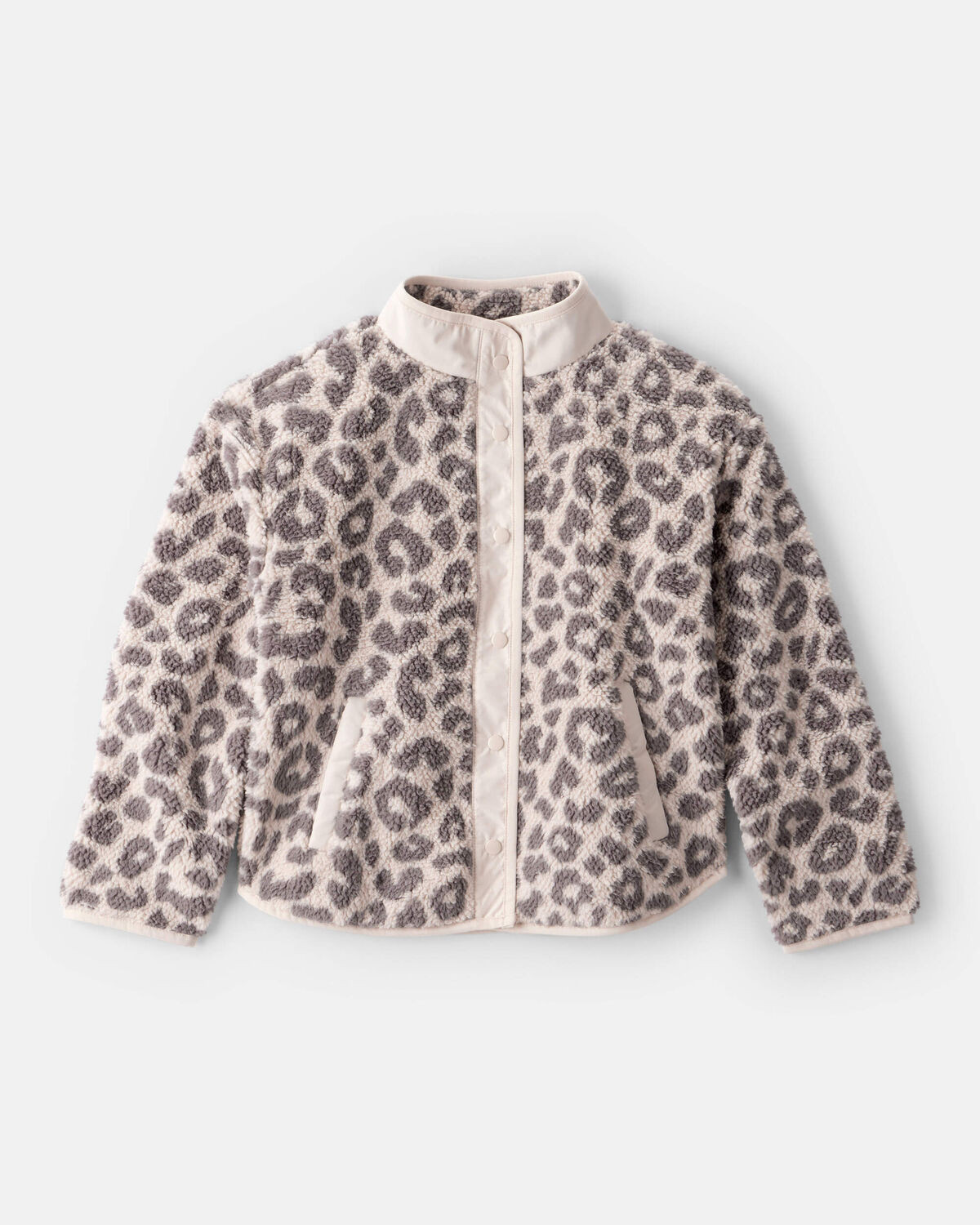 Girls Leopard Print Long-Sleeve Sherpa Jacket - Brown | Carter's Inc