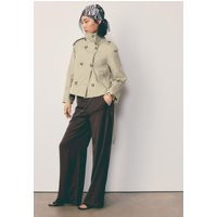 Stradivarius High neck trench coat with belt Beige M | Stradivarius (UK)