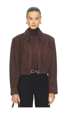 AGOLDE Nahlia Cropped Suede Jacket in Root from Revolve.com | Revolve Clothing (Global)