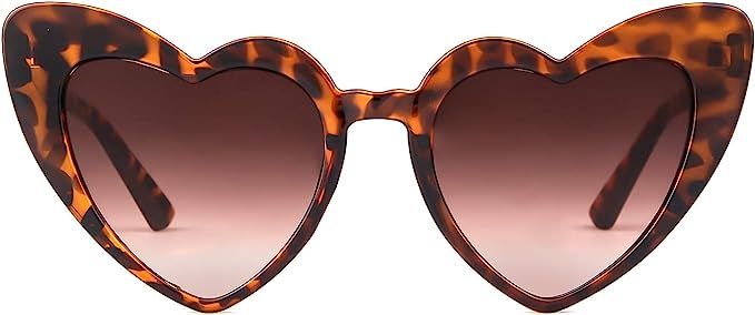 GIFIORE Heart Sunglasses Vintage Cat Eye Clout Goggles Retro Kurt Cobain Glasses | Amazon (US)