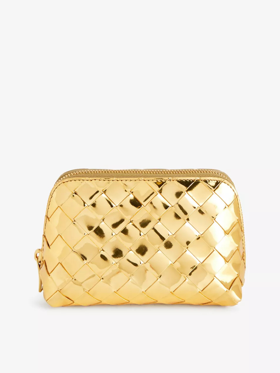 Intrecciato metallic-leather pouch | Selfridges