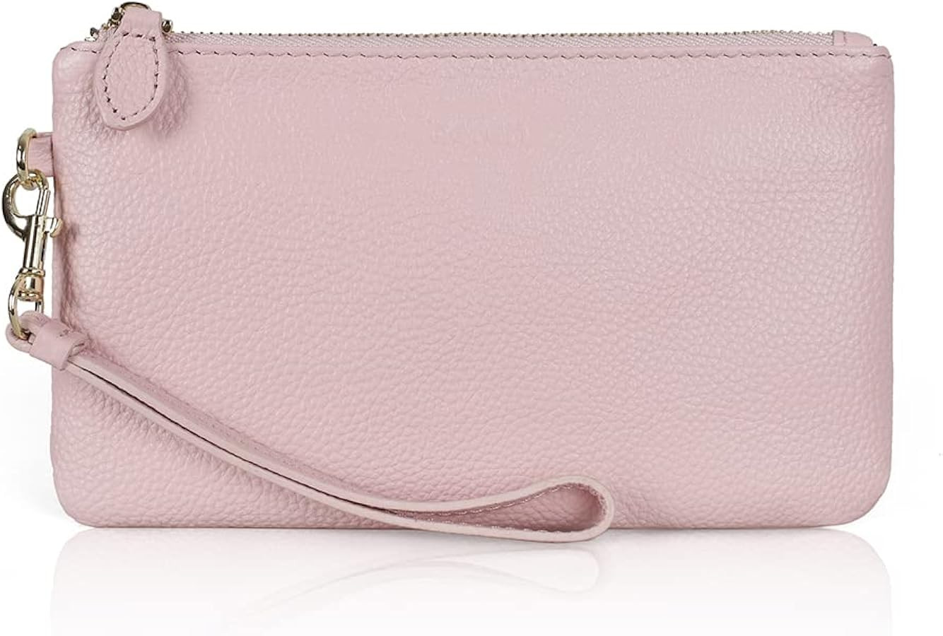 befen Genuine Leather Wristlet Clutch RFID Blocking Bag Cell Phone Wallet Purse Wristlet Wallet P... | Amazon (US)