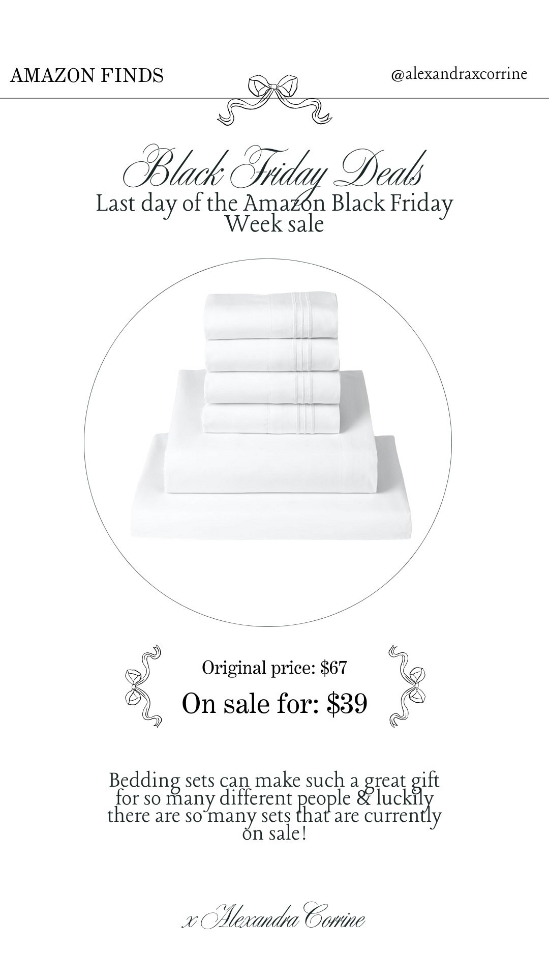 Black Friday favorites 🤍

Amazon Black Friday week, Black Friday deals, sale, holiday shopping, Christmas shopping, Amazon prime, cyber Monday, bedding, sheet set, sheets

#LTKCyberWeek #LTKSaleAlert