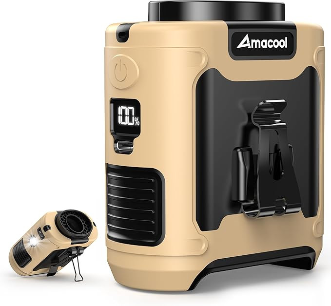 AMACOOL Portable Waist Fan Clip On, MAX 40H Work Time, 10000mAh Rechargeable Wearable Shirt Fan w... | Amazon (US)