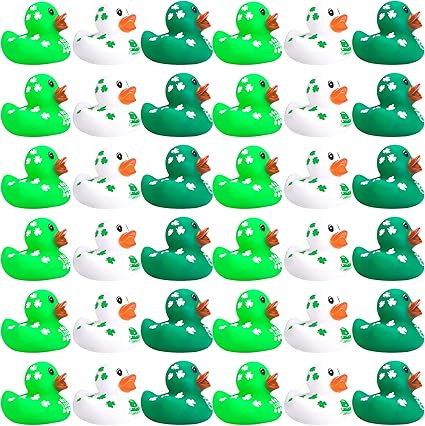 Wehhbtye 36Pcs St. Patrick's Day Rubber Ducks - 2 inch Green Shamrock Irish Day Rubber Duckies - ... | Amazon (US)