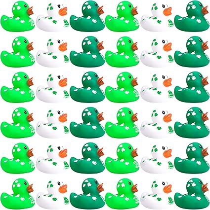 Wehhbtye 36Pcs St. Patrick's Day Rubber Ducks - 2 inch Green Shamrock Irish Day Rubber Duckies - ... | Amazon (US)