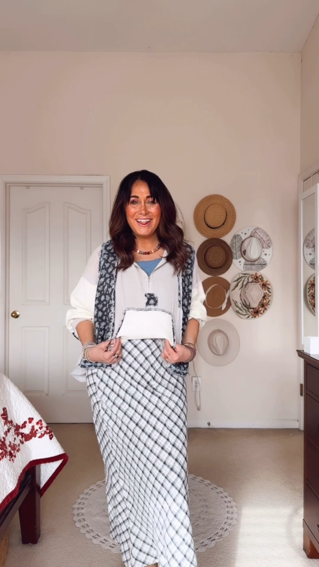 Outfit of the day! 
Love this patchwork hoody with this skirt wearing a small in both!

Ootd// maxi skirt// patchwork hoody // boho style 

#LTKOver40 #LTKootd