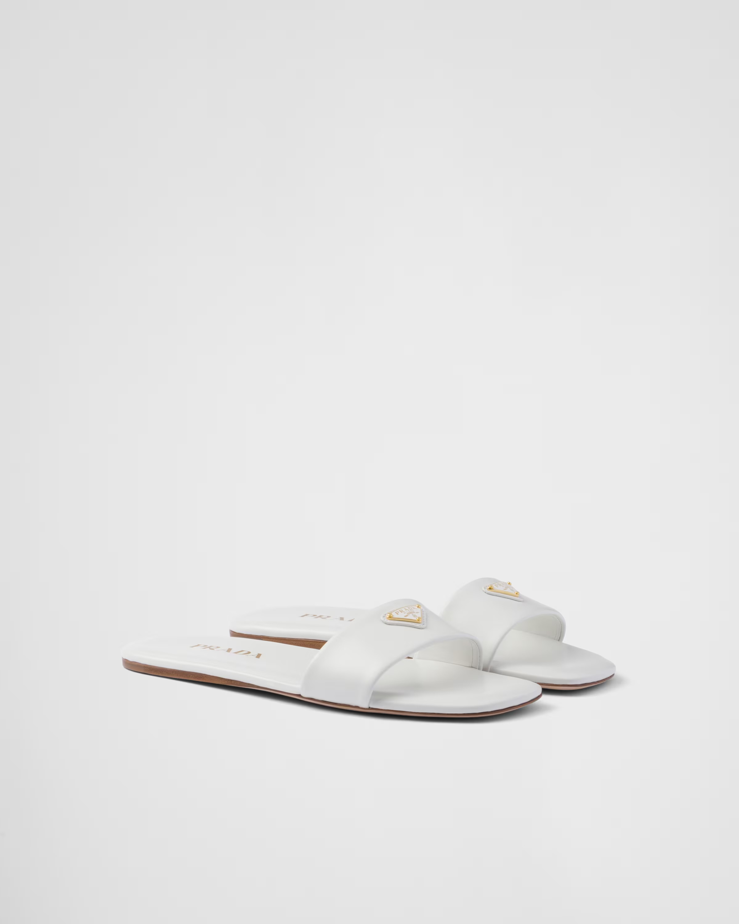 Leather slides | Prada US