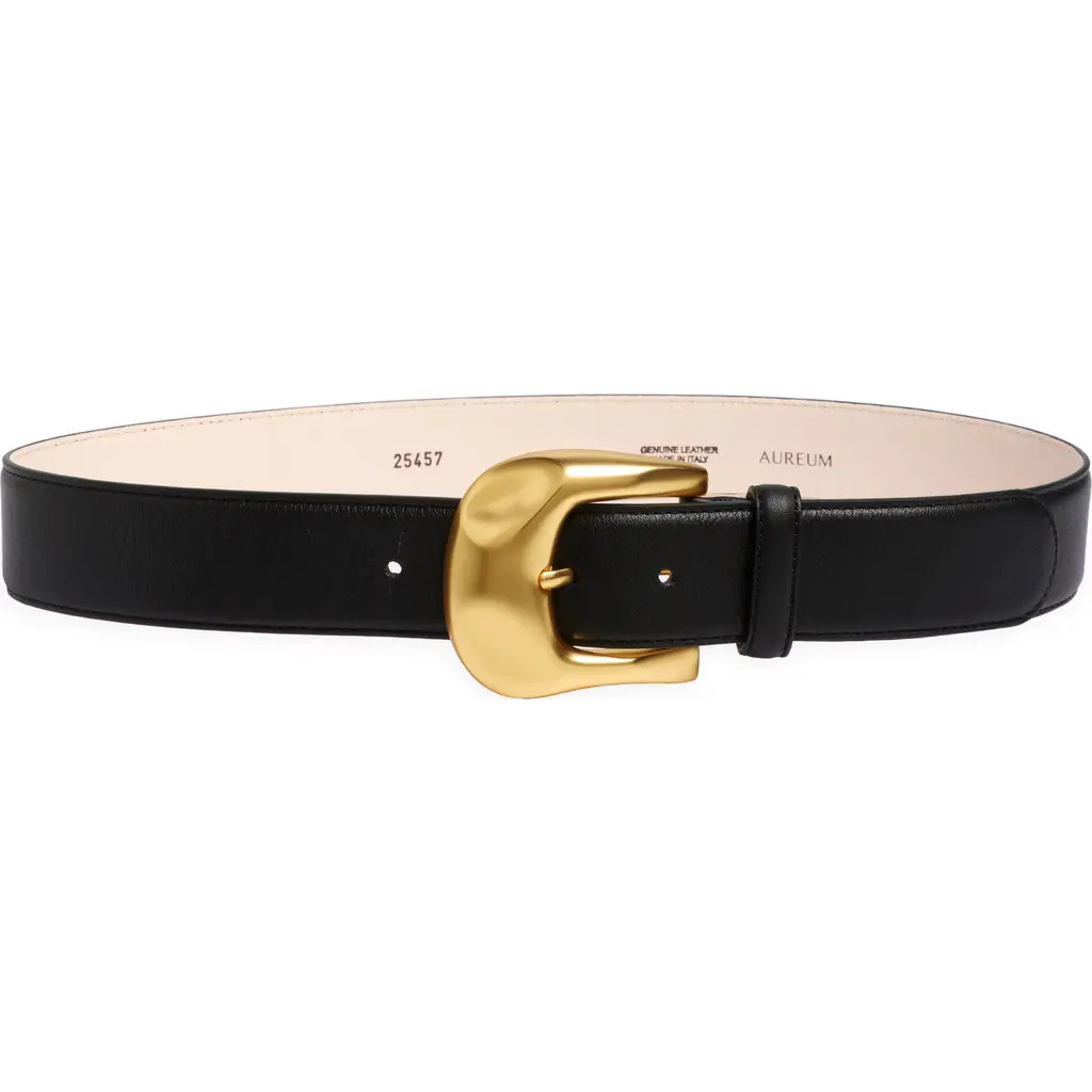 AUREUM No. 11 Leather Belt in Black Gold at Nordstrom Rack, Size Xs/s | Nordstrom Rack